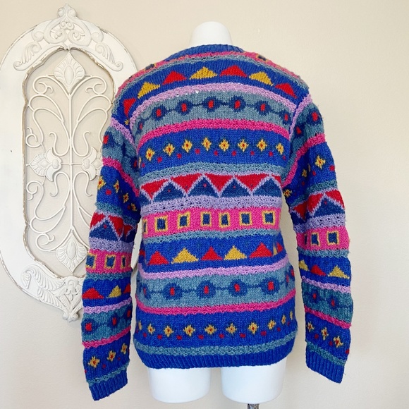 ❌SOLD❌ Bolder World | Women's Colorful Chunky Knit Cardigan Sweater | Size: M - Picture 5 of 8